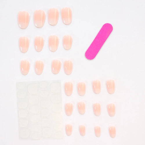 24PCS Medium Almond Fleshcolor Press On Nails Fake Nails Pink Summer Nails Press On Nails