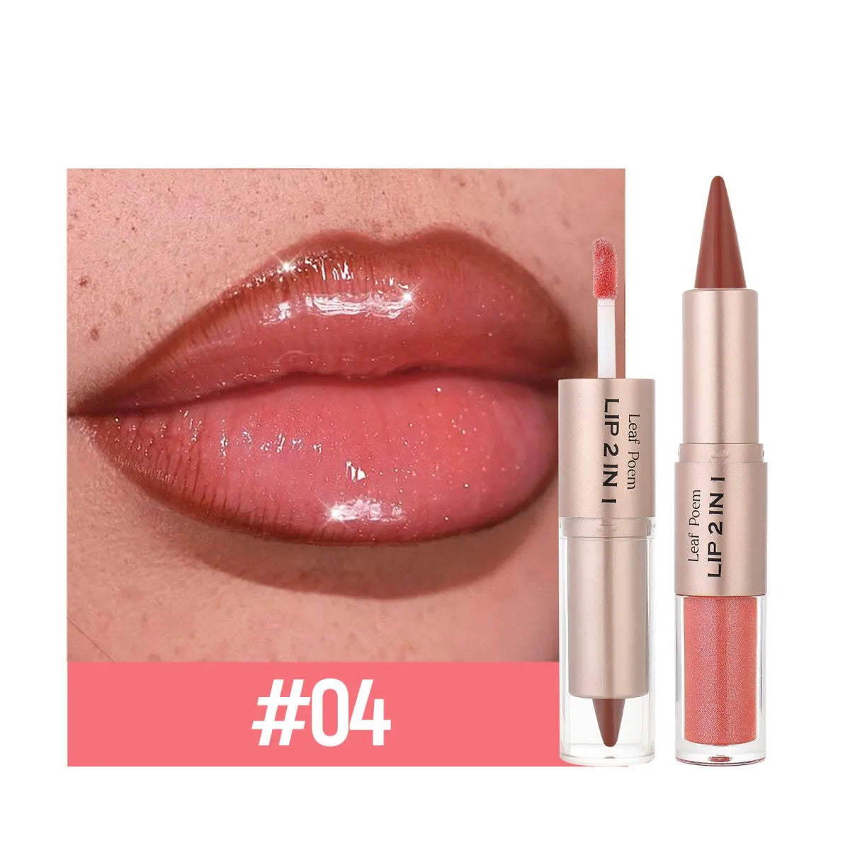 Pen Nude Brown Mirror Glass Lip Gloss Matte Lip Liner Waterproof