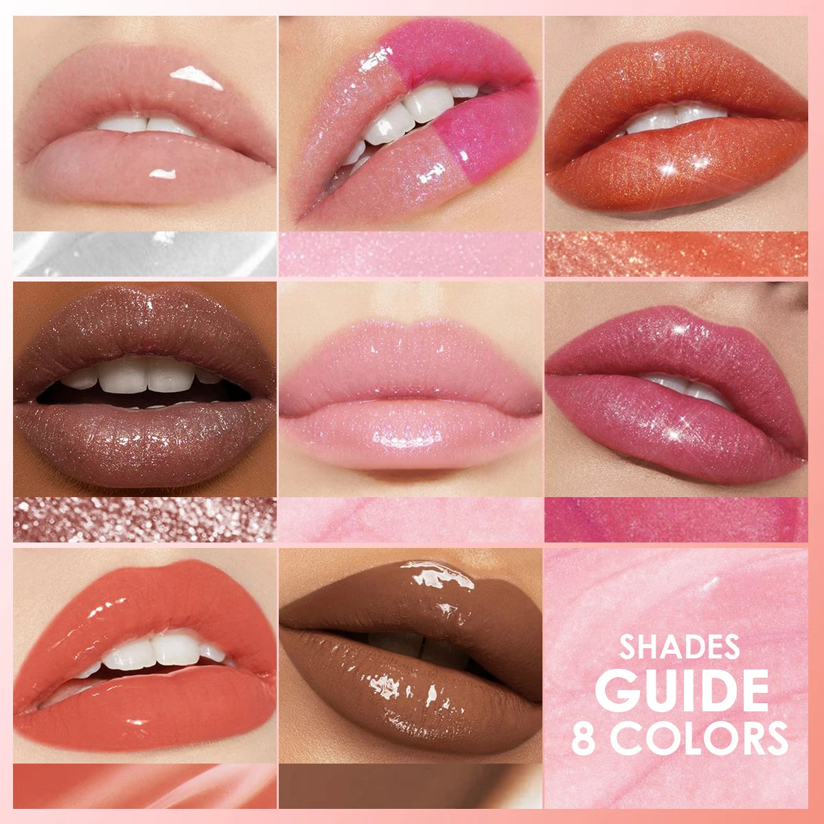 Crystal Jelly Lip Gloss Tube Lip Moisturizing Oil Shiny Lip Oil Moisturizing Women's Lip Gloss