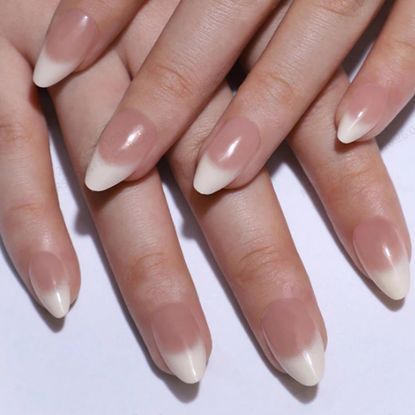 24PCS Medium Almond Fleshcolor Press On Nails Fake Nails Pink Summer Nails Press On Nails