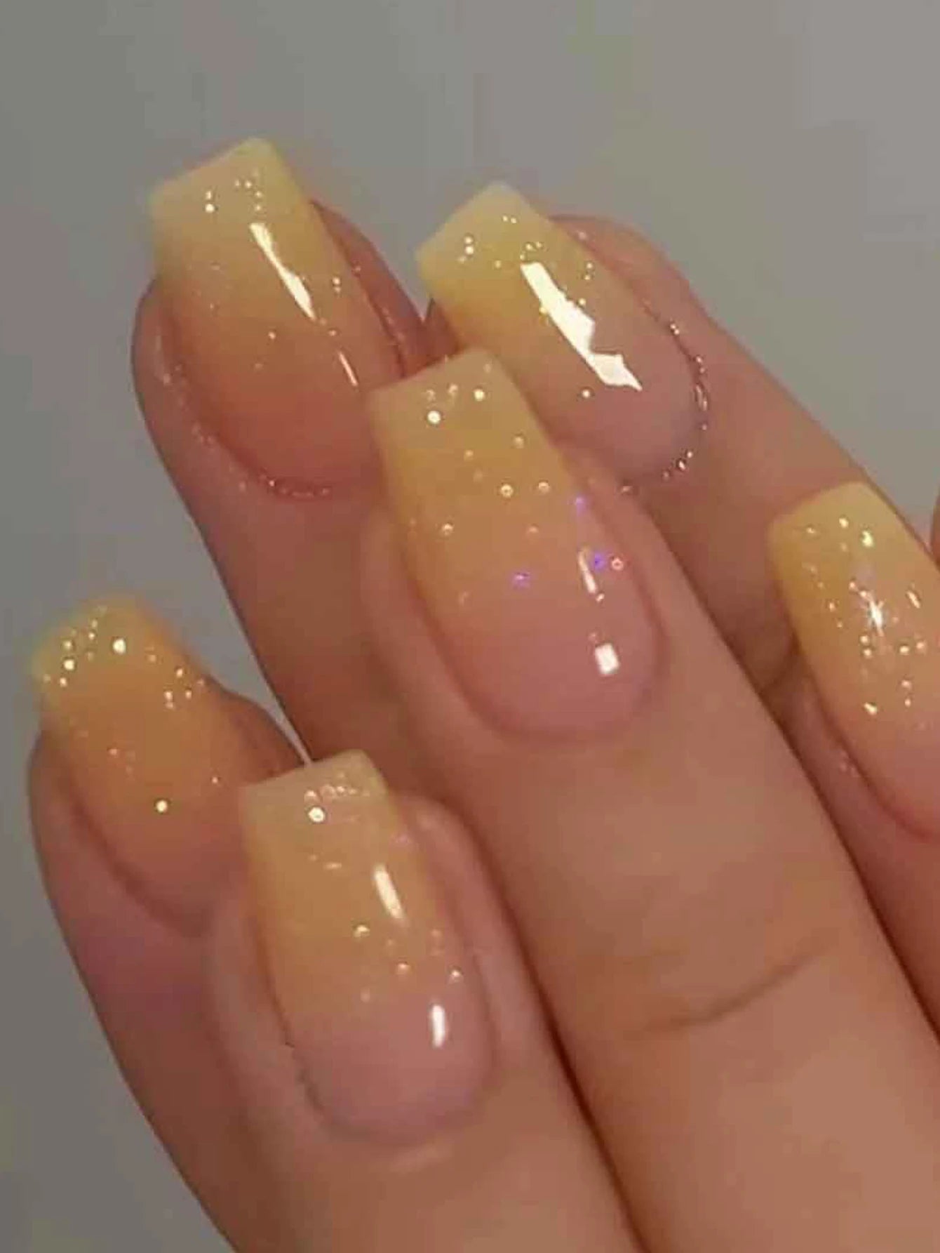 24PCS Medium Almond Fleshcolor Press On Nails Fake Nails Pink Summer Nails Press On Nails