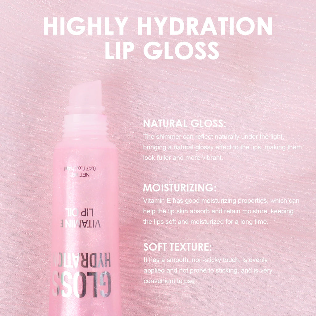Crystal Jelly Lip Gloss Tube Lip Moisturizing Oil Shiny Lip Oil Moisturizing Women's Lip Gloss