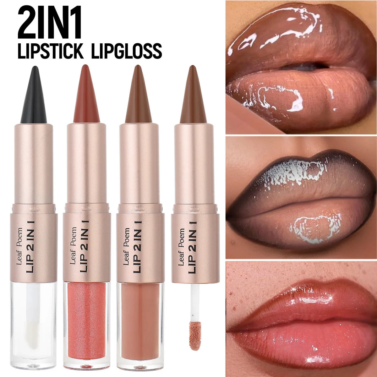 Pen Nude Brown Mirror Glass Lip Gloss Matte Lip Liner Waterproof