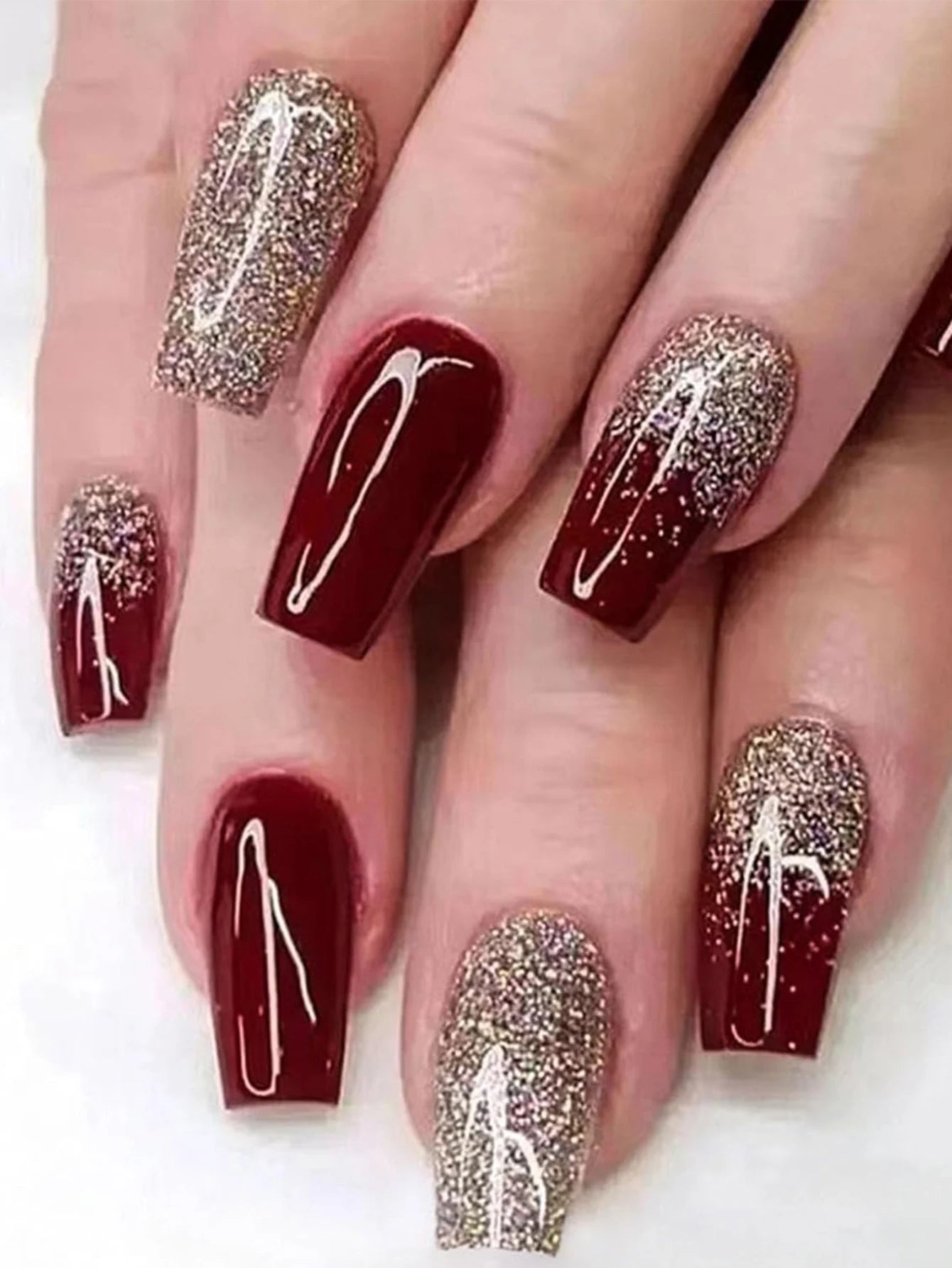 24PCS Medium Almond Fleshcolor Press On Nails Fake Nails Pink Summer Nails Press On Nails