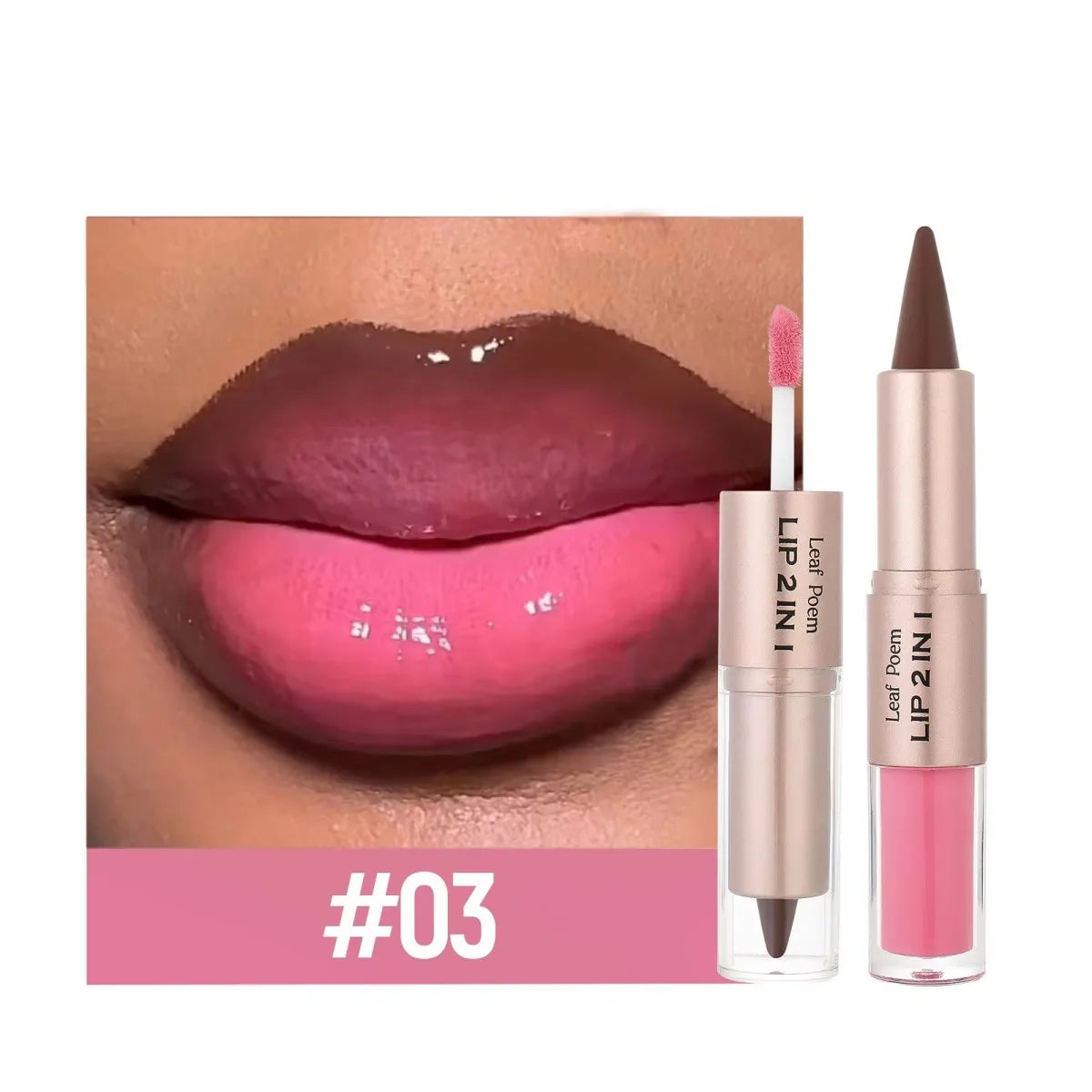 Pen Nude Brown Mirror Glass Lip Gloss Matte Lip Liner Waterproof