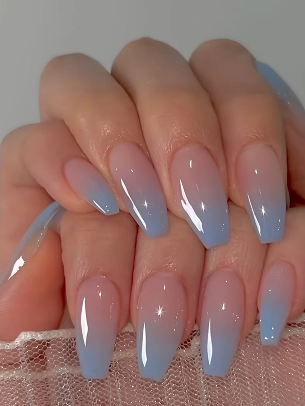 24PCS Medium Almond Fleshcolor Press On Nails Fake Nails Pink Summer Nails Press On Nails