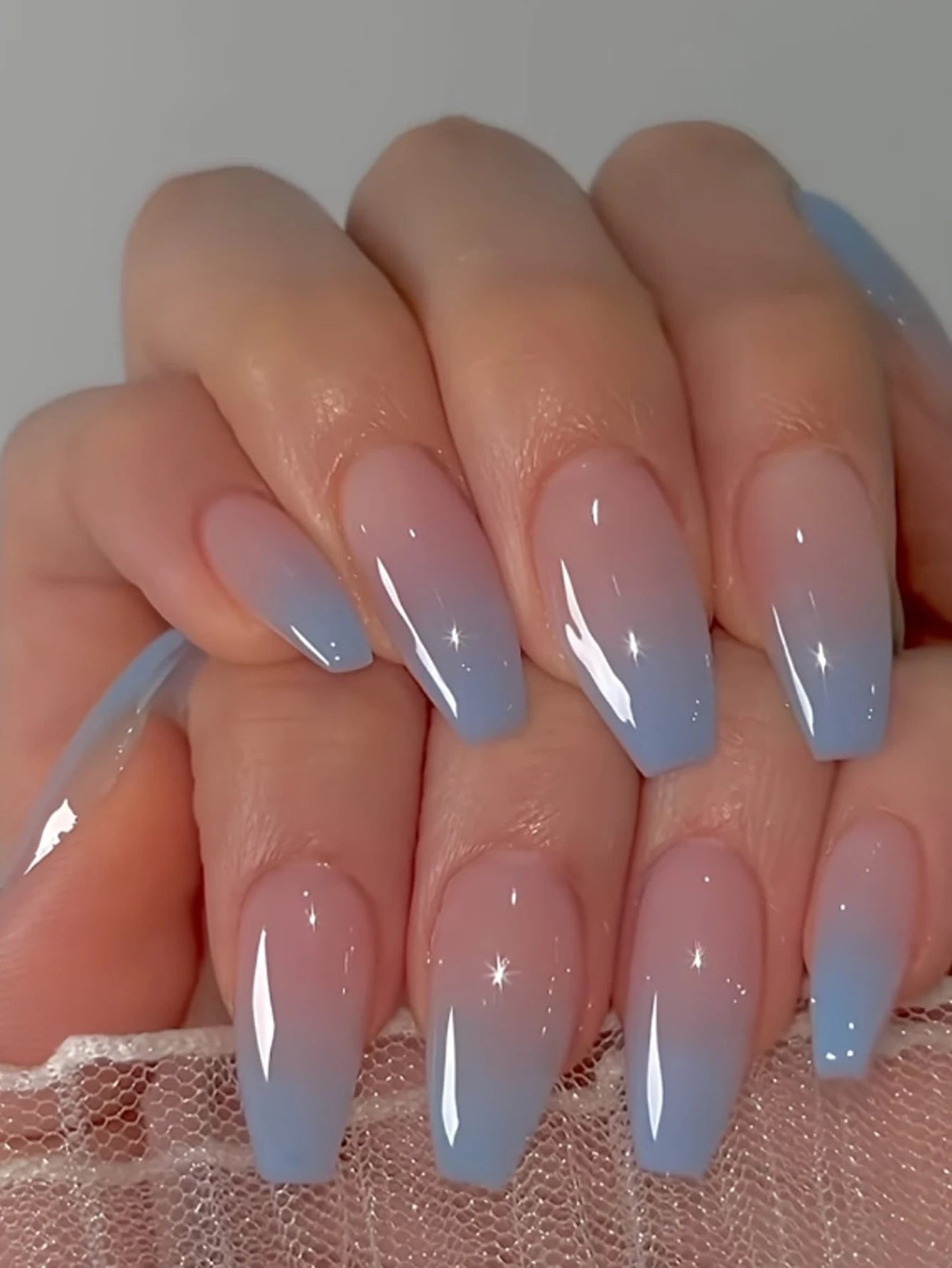 24PCS Medium Almond Fleshcolor Press On Nails Fake Nails Pink Summer Nails Press On Nails