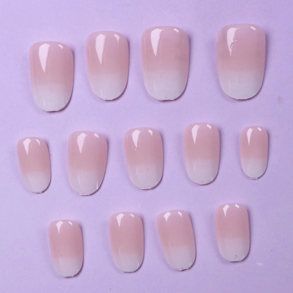 24PCS Medium Almond Fleshcolor Press On Nails Fake Nails Pink Summer Nails Press On Nails