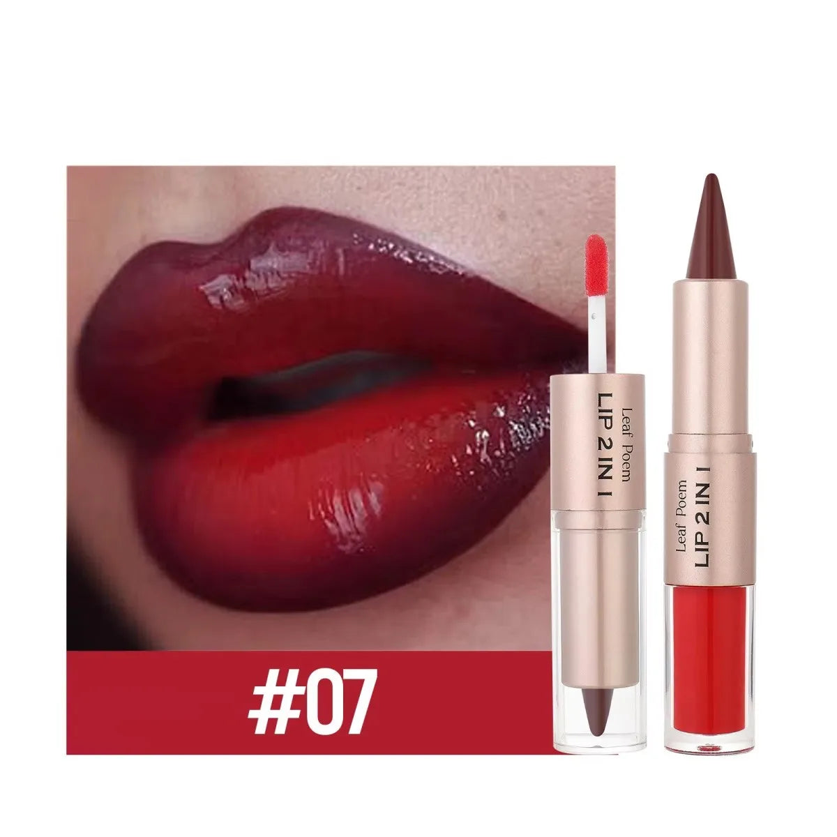 Pen Nude Brown Mirror Glass Lip Gloss Matte Lip Liner Waterproof