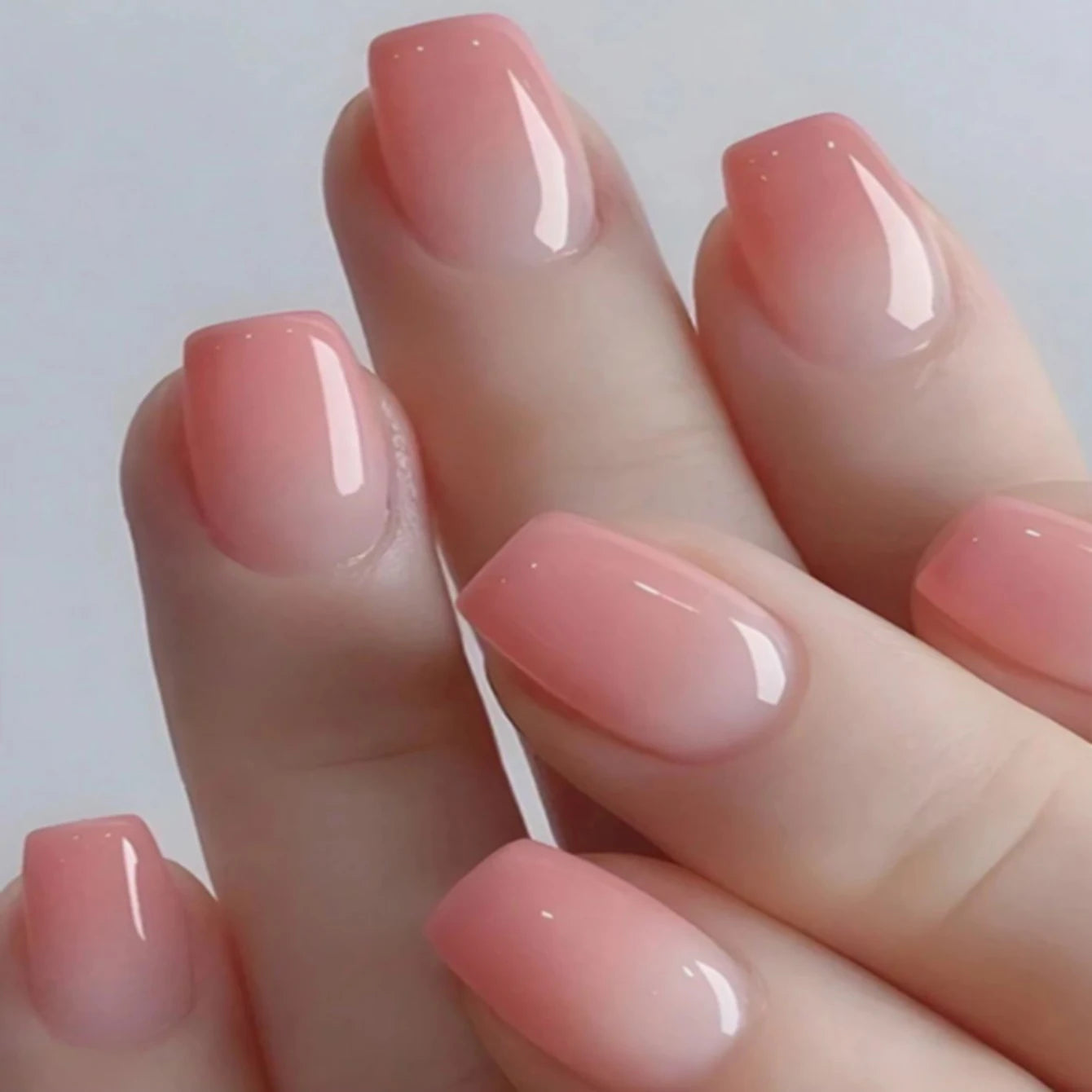 24PCS Medium Almond Fleshcolor Press On Nails Fake Nails Pink Summer Nails Press On Nails
